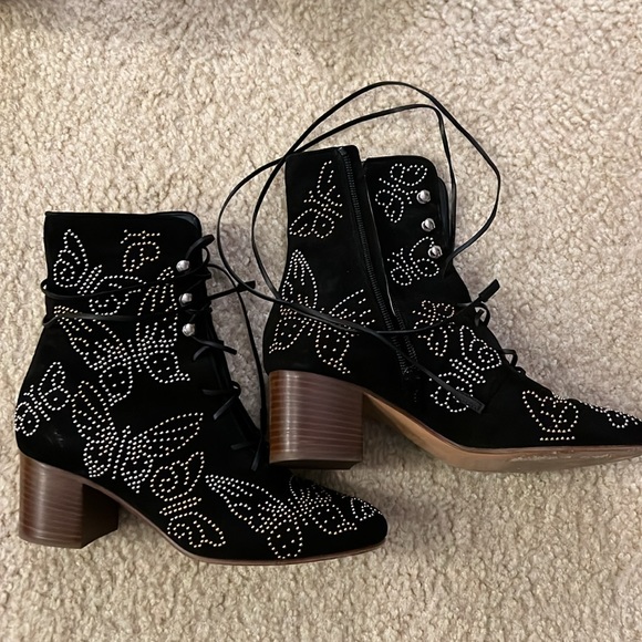 Valentino Butterfly-Studded Lace-Up Boot - Picture 5 of 9